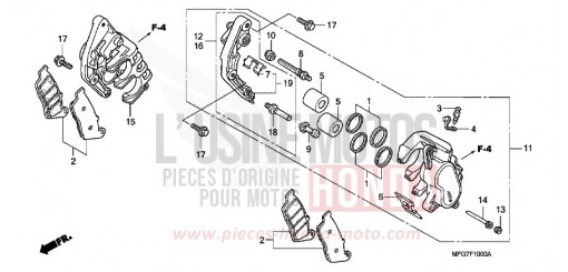 FRONT BRAKE CALIPER (CB600F/F3) CB600F8 de 2008